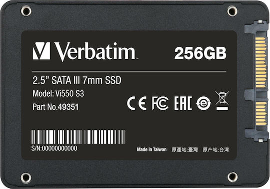 Verbatim Vi550 S3 SSD 256GB Type 2.5'' with SATA III Connection 49351 vista 4