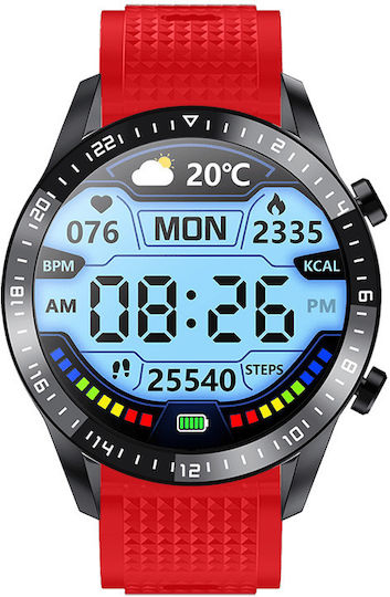 DAS.4 SL13 Smartwatch with Heart Rate Monitor (Black / Red) view 4
