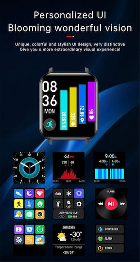 T82 Smartwatch with Heart Rate Monitor (White) vista 4