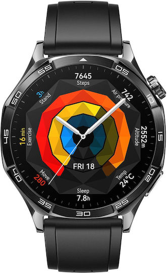 Huawei Watch GT 5 Stainless Steel 46mm Waterproof with Heart Rate Monitor (Black) view 1