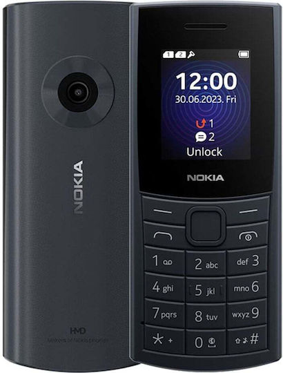 Nokia 110 (2024) Dual SIM Mobile with Buttons (Greek Menu) Blue view 1