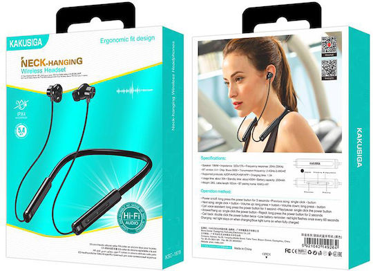 Kakusiga KSC-1878 In-ear Bluetooth Handsfree Earphones with Sweat Resistance Black view 4