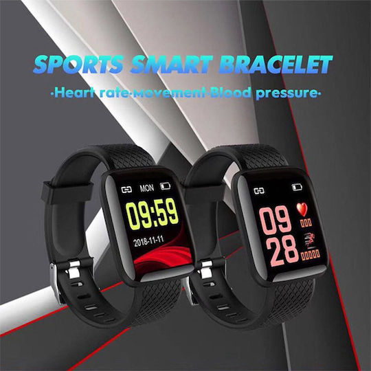 M116 Smartwatch with Heart Rate Monitor (Black) view 3