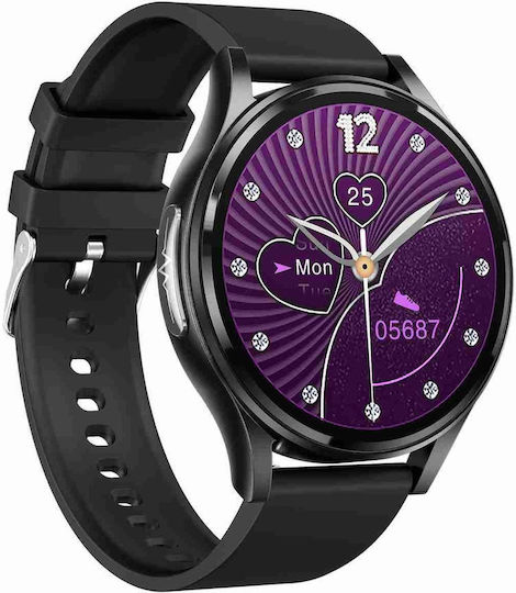 1.43 Inch Silicone Strap Bluetooth Call Smart Watch Support Ecg Non-invasive Blood Sugar Black view 2
