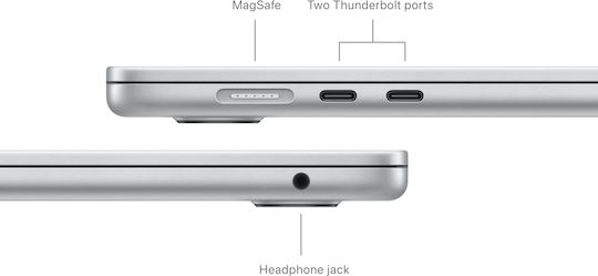 Apple MacBook Air 15" (2024) 15.3" Retina Display (M3-8-core/8GB/512GB SSD) Silver (UK Keyboard) vue 7