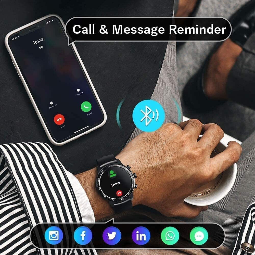 Tinwoo Smartwatch with Heart Rate Monitor (Black) vue 8
