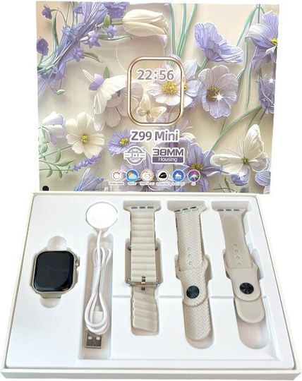 Z99 Mini 38mm Smartwatch with Heart Rate Monitor (White) view 3