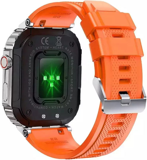 Nubi K57 Pro Smartwatch with Heart Rate Monitor (Orange) view 3