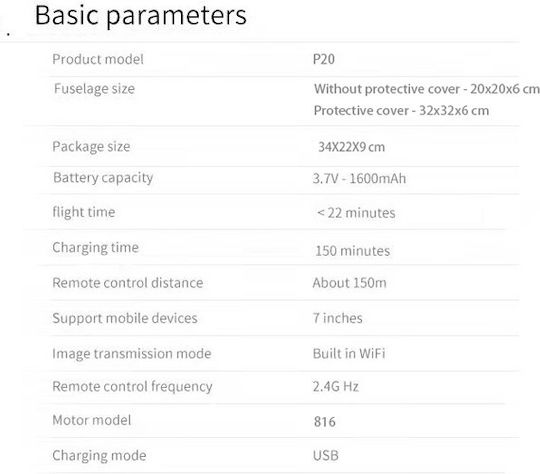 Pihot P20 Drone with 4K Camera and Controller view 6