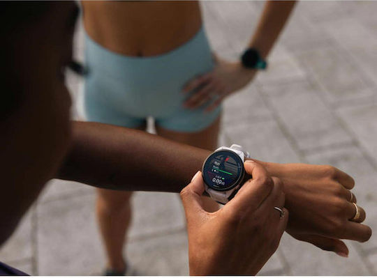 Garmin Forerunner 165 43mm Waterproof Smartwatch with Heart Rate Monitor (Mist Gray/Whitestone) vue 2