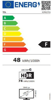 TCL Smart Television 43" 4K UHD LED 43P637 HDR (2022) view 3