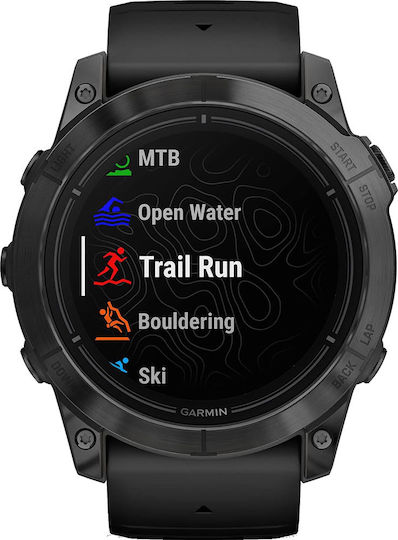 Garmin Epix Pro Stainless Steel 51mm Waterproof Smartwatch with Heart Rate Monitor (Slate Grey with Black Band) view 2