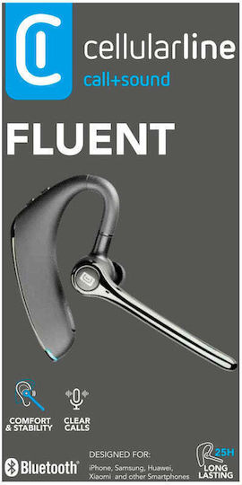 Cellular Line Fluent In-ear Bluetooth Handsfree Earphone Black view 4
