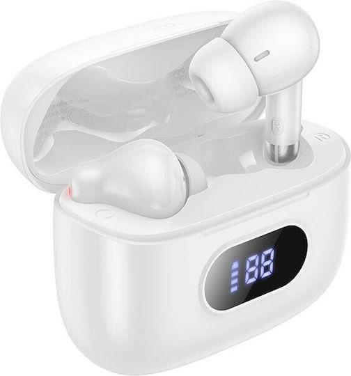 Hoco EQ2 Plus In-ear Bluetooth Handsfree Earphones with Charging Case White view 1