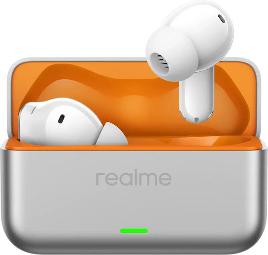 Realme Buds T500 Pro Bluetooth Handsfree Earphones with Sweat Resistance and Charging Case Silver-White