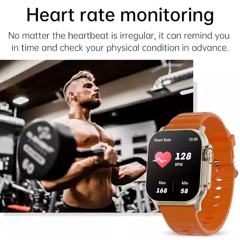 T900 Ultra Smartwatch with Heart Rate Monitor (Black) view 8