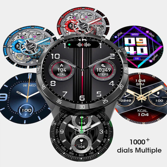 Microwear GT4 MAX 46mm Smartwatch with Heart Rate Monitor (Silver Case / Brown Leather Strap) view 2