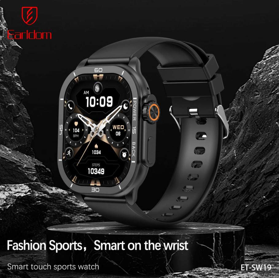 Earldom ET-SW19 Smartwatch with Heart Rate Monitor (Black) view 8