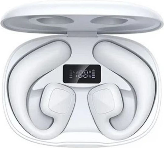 Awei T67 Open Ear Bluetooth Handsfree Earphones with Charging Case White view 1