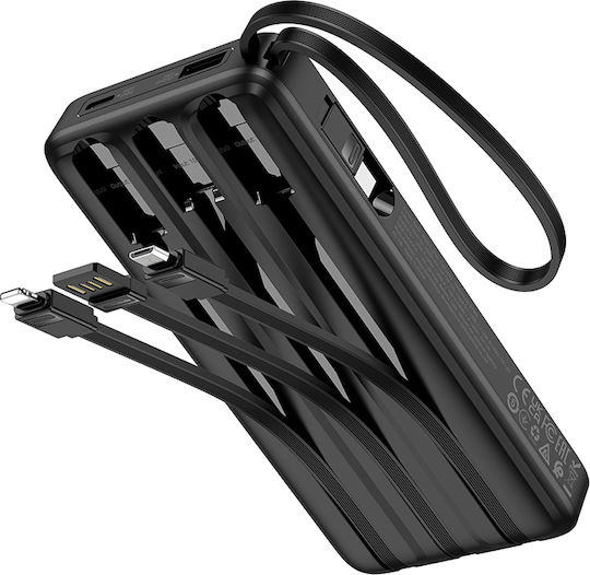 Hoco J146 Power Bank 10000mAh with USB-A Port and USB-C Port Black vue 3