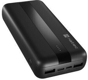 Natec Trevi Power Bank 20000mAh with 2 USB-A Ports and USB-C Port Black view 2