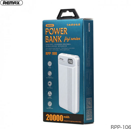 Remax Fizi Series Power Bank 20000mAh with 2 USB-A Ports White view 2