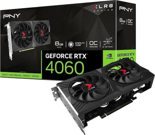 PNY GeForce RTX 4060 8GB GDDR6 OC XLR8 Verto DF Graphics Card vista 4