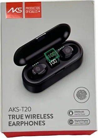 Aks-t20 In-ear Bluetooth Handsfree Earphones with Sweat Resistance and Charging Case Black Ansicht 3