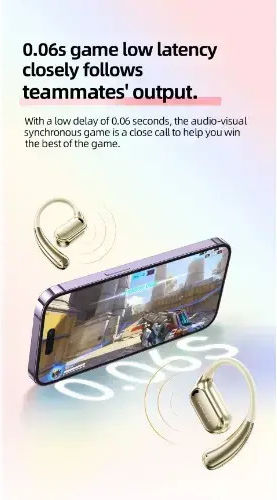 Awei TZ8 Open Ear Bluetooth Handsfree Earphones with Charging Case Black view 8