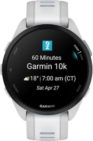 Garmin Forerunner 165 43mm Waterproof Smartwatch with Heart Rate Monitor (Mist Gray/Whitestone) vue 6