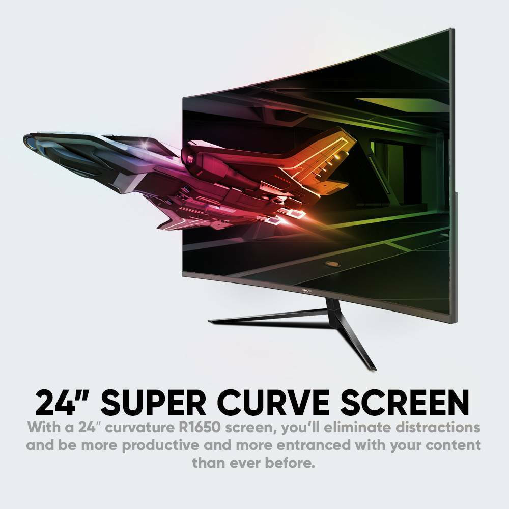 Armaggeddon Pixxel+ Xtreme XSC24HD 23.6" FHD 1920x1080 AHVA Curved Monitor 165Hz with 1ms GTG Response Time view 2