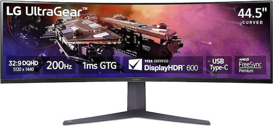 LG UltraGear 45GR75DC-B Ultrawide VA HDR Curved Monitor 44.5" 5120x1440 200Hz with Response Time 1ms GTG view 2