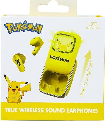 OTL Pokemon Pikachu Slide In-ear Bluetooth Handsfree Earphones with Charging Case Yellow vue 2
