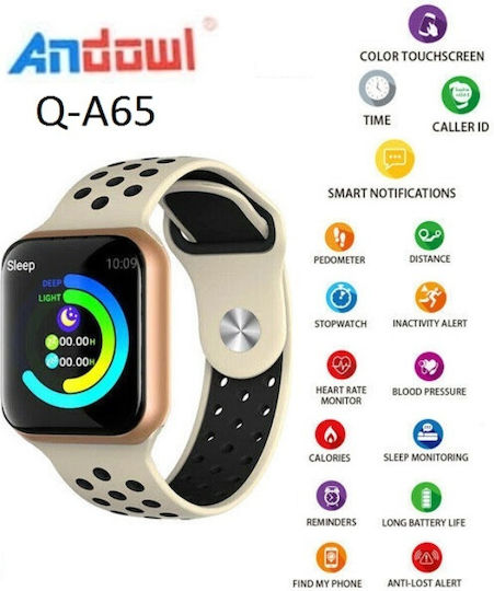 Andowl Q-A65 Smartwatch with Heart Rate Monitor (Black) view 3
