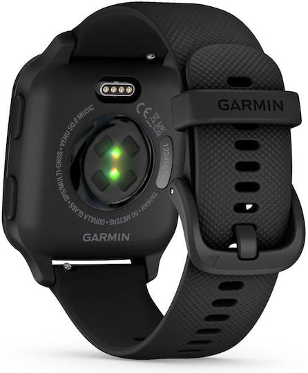 Garmin Venu Sq 2 Music Edition Aluminium 40mm Waterproof Smartwatch with Heart Rate Monitor (Slate Aluminium Bezel with Black Case and Silicone Band) view 4
