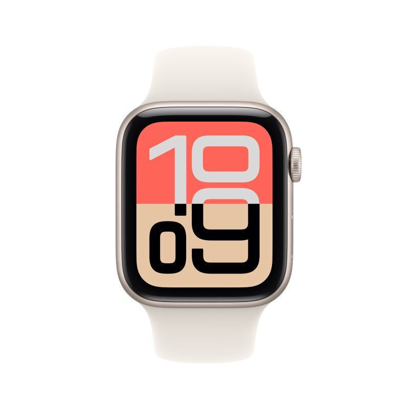 Apple Watch SE 3 Cellular Aluminium 40mm Waterproof with eSIM and Heart Rate Monitor (Starlight Aluminium Case with Starlight Sport Band - S/M) view 1