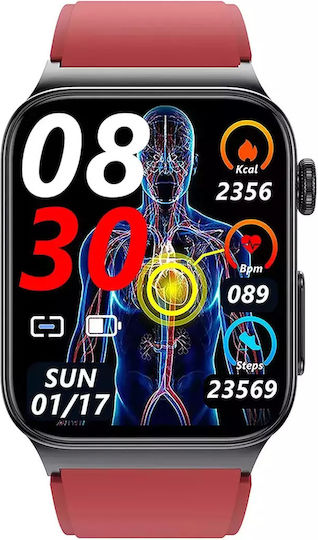 Watchmark Cardio One Smartwatch with Heart Rate Monitor (Red) view 9