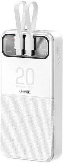 Remax RPP-620 Power Bank 20000mAh with USB-A Port Power Delivery White