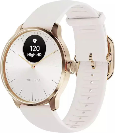 Withings ScanWatch Light Stainless Steel 37mm Waterproof with Heart Rate Monitor (Sand)