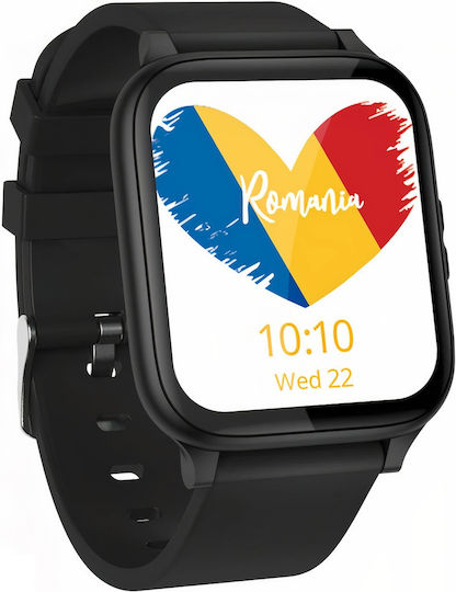 Zerofit Smartwatch Ultra Slim 1.7" Heart Rate Monitoring Blood Pressure 24/7 Call Text Notifications Multi-sport High Battery Life Water Resistant Black view 1