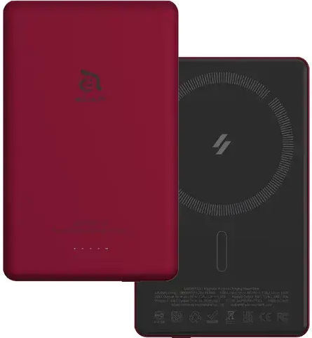 Adam Gravity C5 MagSafe Power Bank 5000mAh 20W with USB-C Port Red view 1