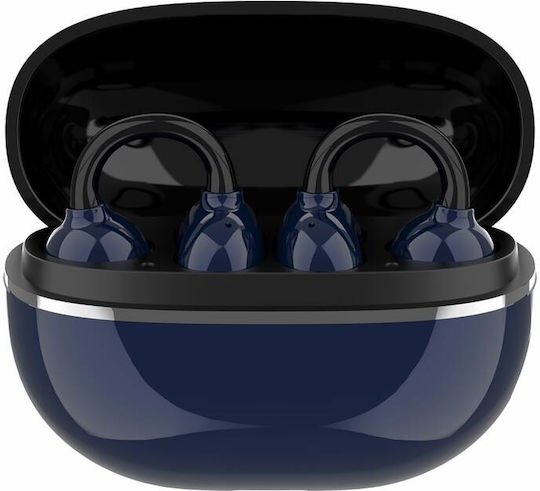 Ldnio T09 Open Ear Bluetooth Handsfree Earphones with Charging Case Blue view 2
