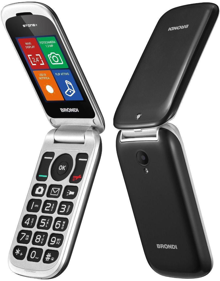 Brondi Stone+ Dual SIM Mobile with Large Buttons Gray view 1