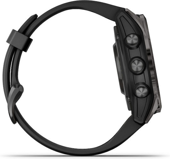 Garmin Fenix 7S Pro Sapphire Solar Stainless Steel 42mm Waterproof Smartwatch with Heart Rate Monitor (Titanium Carbon Gray DLC with Black) view 4