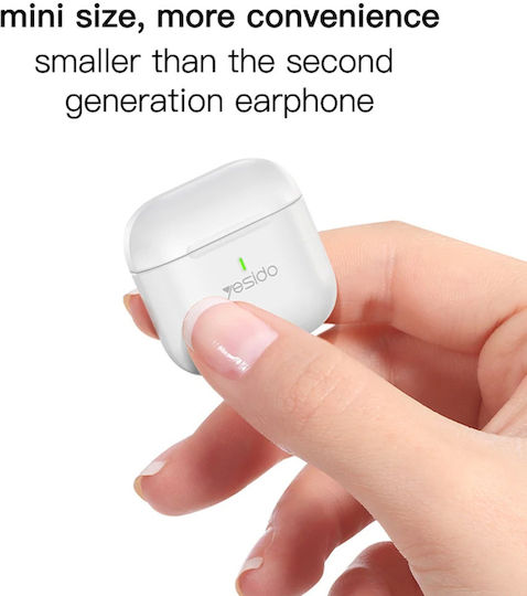 Yesido TWS17 Earbud Bluetooth Handsfree Earphones with Charging Case White view 3