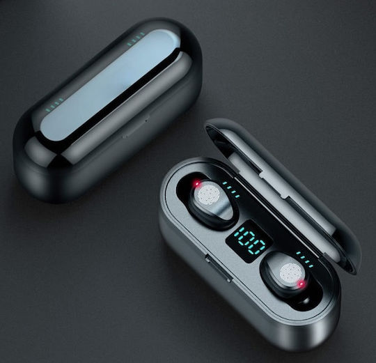 Valdus F9 Earbud Bluetooth Handsfree Earphones with Sweat Resistance and Charging Case Black view 5