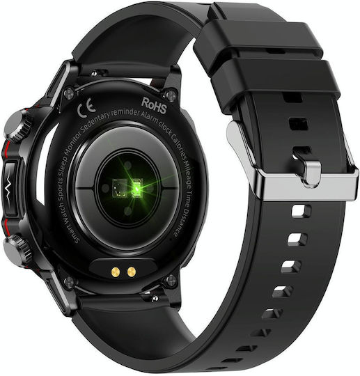 Et482 1.43 Inch Amoled Screen Sports Smart Watch Support Bluethooth Call Ecg Function Black Silicone Band view 3