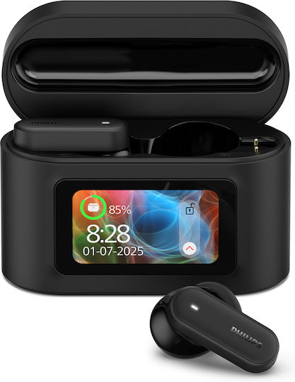 Philips TAT6000 In-ear Bluetooth Handsfree Earphones with Sweat Resistance and Charging Case Black view 1