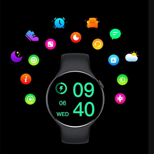 Microwear W8 Pro 39mm Smartwatch with Heart Rate Monitor (Black) view 4