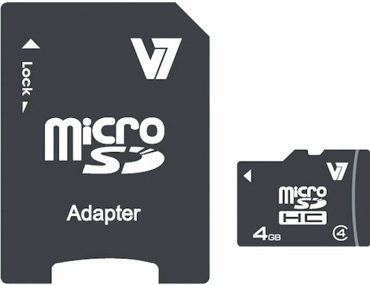 V7 microSDHC 4GB 10MB/s with Adapter view 1